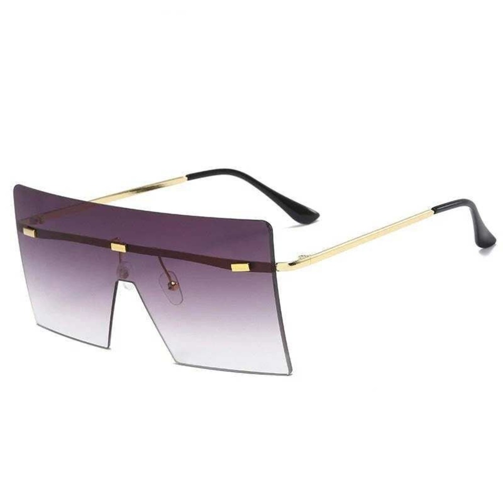 Rimless Sunglasses Women Fashion Oversized Square Gradient Lens‎ Shades Lentes